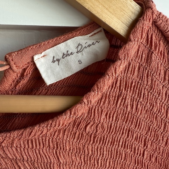 Orange Smocked Ruffle Sleeve Dress - Picture 3 of 7